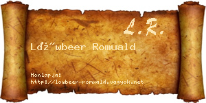 Löwbeer Romuald névjegykártya